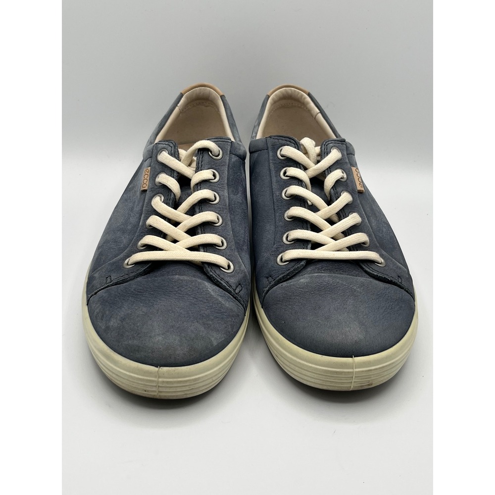 ECCO Soft 7 Women Sneakers Navy Blue Nubuck Leather Low Top Shoes Size 40 US 9